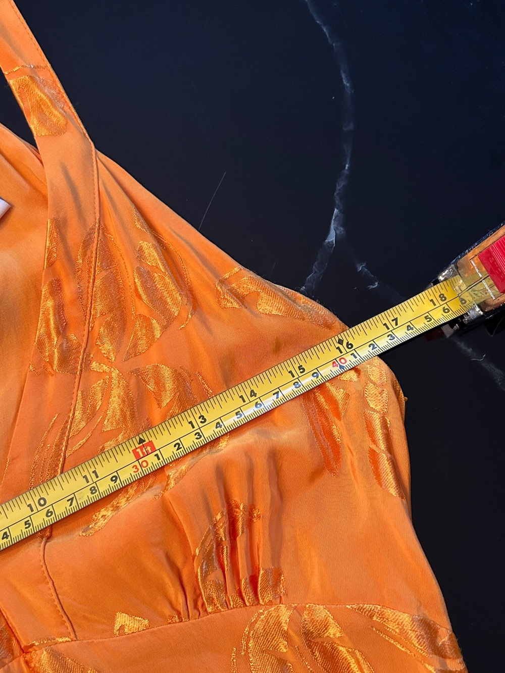FARM Rio Orange Satin V-Neck Maxi Dress - Picture 10 of 10